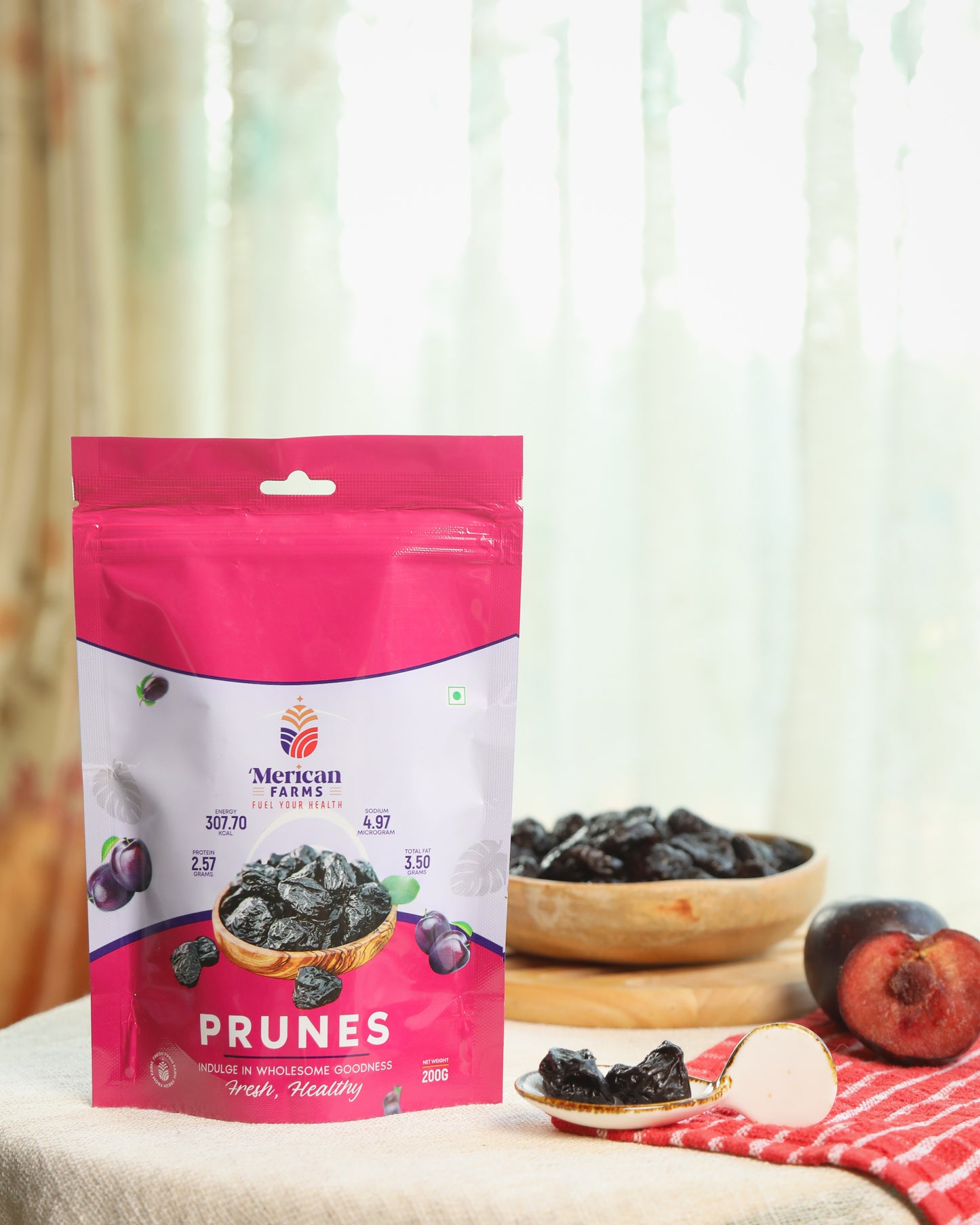 Merican Farms California Premium Prunes – 200g (Pack of 1)