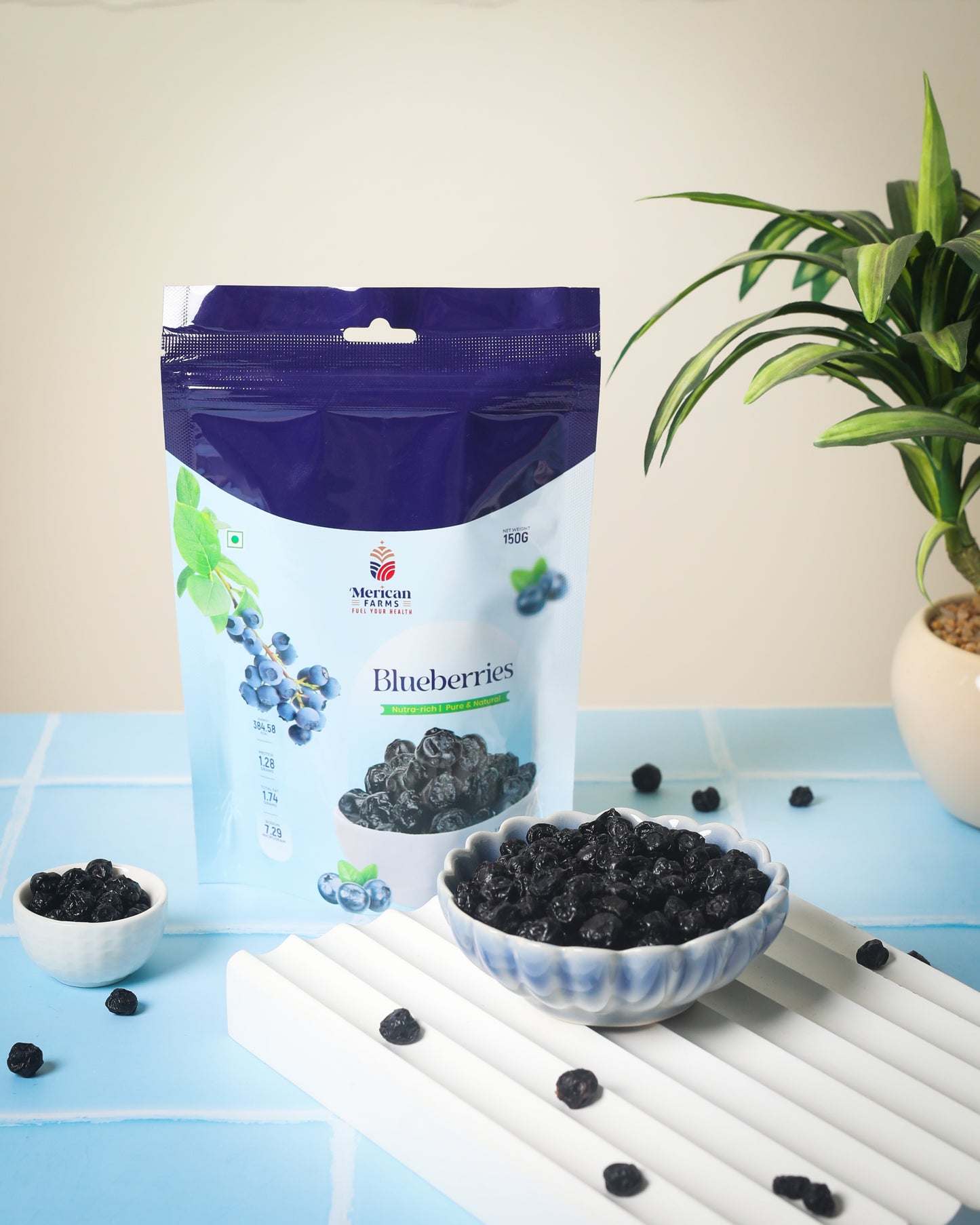 Merican Farms Premium Dried Blueberries, 150g – Farm Fresh and Nutrient-Dense Superfood