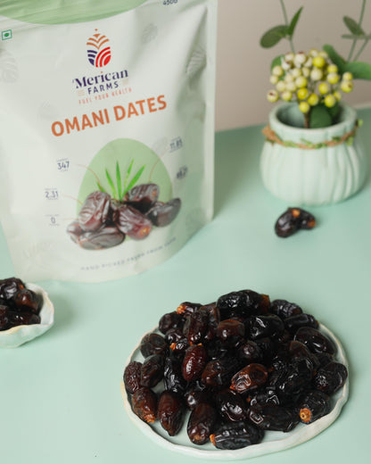 Merican Farms Omani Dates – Premium Hand-Picked Dates, Natural Sweetness & Nutrient-Rich, 450g